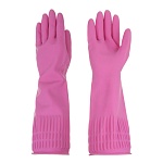 перчатки с манжетой тм vetta, размер l, 38см, пара 100г, латекс, розовый цвет