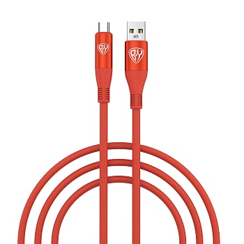 by кабель для зарядки flexi type-c, 1 м, 3а, быстрая зарядка qc3.0, оранжевый от магазина Барс