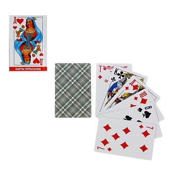 карты игральные, бумажные, 36 штук, 9x6x1 см