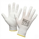 перчатки нейлоновые gward white с полиуретановым покрытием белые (s/7) 12/240 