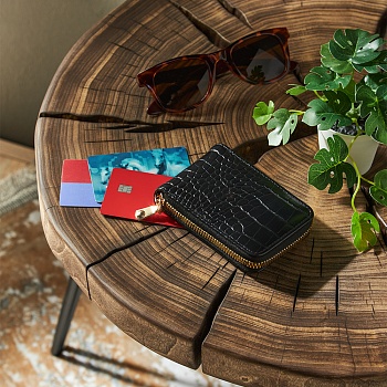 юl кошелек-картхолдер, пвх, 11х7,5см/10,5х7,5см, дизайн 2, черный, кк21-06