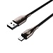 BY Кабель для зарядки Керамика Micro USB, 1м, 3А, Быстрая зарядка QC3.0, тканевая оплётка, черный