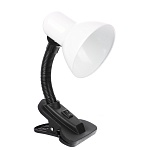 светильник на прищепке by, e27, 40 вт, 230 в, гнущаяся ножка 10 см, шнур 75 см, белый от магазина Барс