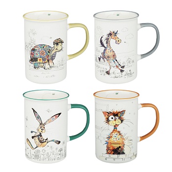 millimi печворк кружка, 350мл, фарфор, 4 дизайна интернет-магазин «Барс»