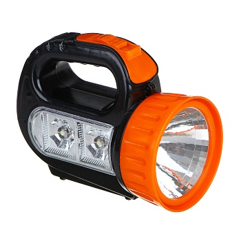 ермак фонарь прожектор, 1 led + 2 led, 1+2 вт, 3xаа, 12х10х5см, пластик