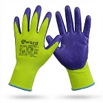 перчатки нейлоновые с нитриловым покрытием gward hi-vis 12/240 разм.l/9 