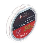 azor fishing леска зимняя, 30м, 0,08мм, 0,65кг, красная