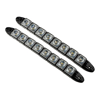 ермак дневные ходовые огни, led 8шт, гибкий пласт. корп., 220мм, 12v, белый, 2шт.