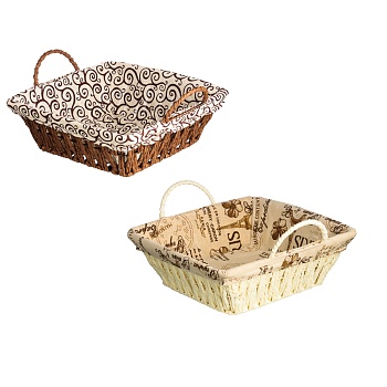 корзинка плетеная тм vetta амелия, 22х22х8см, 2 дизайна от магазина Барс