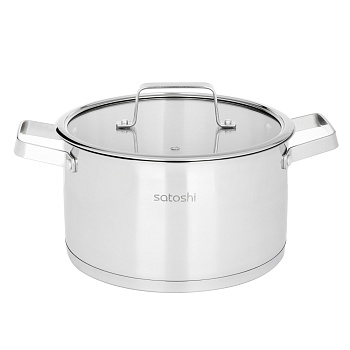 satoshi шато кастрюля 24х13,5см. 5,9л. со стекл. крышкой, индукция интернет-магазин «Барс»
