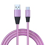 forza кабель для зарядки перламутр type-c, 1м, 2а, кожаная оплётка, 3 цвета, пакет от магазина Барс