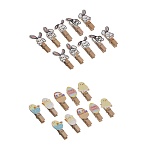 набор прищепок тм ladecor, дерево, металл, 14,5х12 см, 10 шт, 2 вида