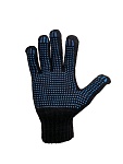 перчатки полушерстяные с пвх 6 нитей 7,5кл вязки. черные /300 