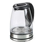 leben чайник электрический 1,8л стекло, черный интернет-магазин «Барс»