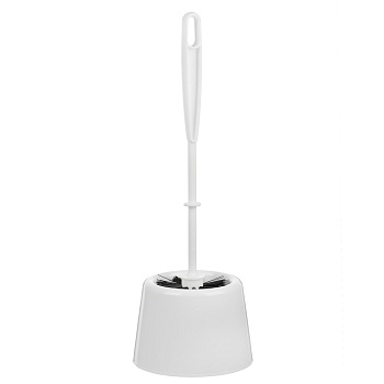 комплект wc "мини", ёрш + подставка, пластик, белый, щетина чёрная от магазина Барс