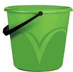 ведро  6л пластиковое б/к пищевое, глянцевый узор мерная шкала, зеленое