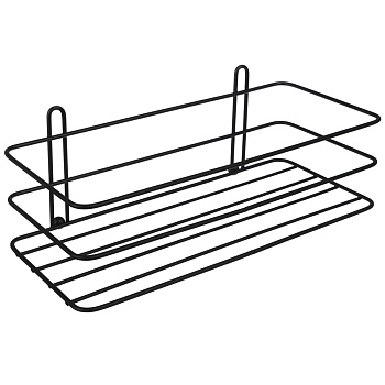 vetta полочка для ванной комнаты самоклеящаяся, 26x11x7,5 см, металл, черный