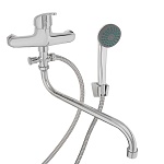 союзкран смеситель для ванны с душем, круглый излив 30см, кер. картридж 35мм, хром, цинк, sk08-s102