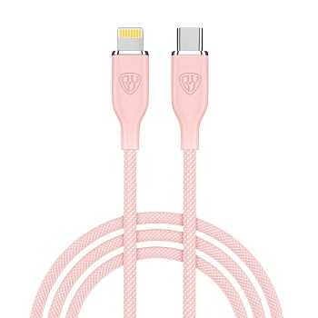 by кабель для зарядки elite type-c - ip, 2.4а, 1м, 22w, быстрая зарядка, розовый от магазина Барс