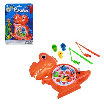 игроленд игрушка-рыбалка "дино" заводная, пластик, магнит, 24х16,5х4см, 3 дизайна