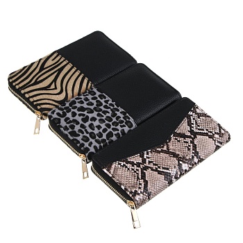 юl серпенти кошелек для карт, купюр и монет на молнии пу, металл, 19х10х2см, 3 дизайна, кж24-12