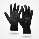 перчатки нейлоновые gward black с полиуретановым покрытием черные, xl 12/240 