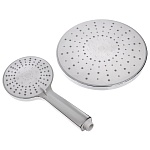 набор леек для душа, тропическая 1 реж. d=21.5 cм, ручная 5 реж. d=12 cм, хром