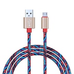 forza кабель для зарядки жар птица micro usb, 1м, 1.5а, кожаная оплётка, 4 цвета, пакет от магазина Барс