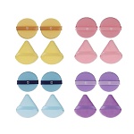 набор для визажа (пуховка 6,5x7x0,7см, 2 шт., спонжи d5,5см 2 шт)в футляре тм юl, п/э, пу, 4 цвета