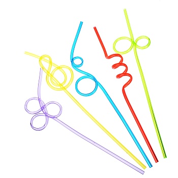 капитан весельчак трубочки для напитков 5шт, "крэйзи", фигурные, цветные, 25см