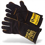 краги сварщика пятипалые спилковые с подложкой  gward treck  black 1/60