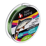 azor fishing леска "лещ, карась, плотва", нейлон, 100м, 0,32мм, 13,5кг, зеленая