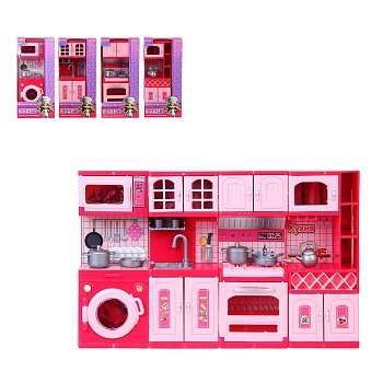 игроленд мебель для кукол, кухня с акс., abs, pp, 11,1х5,3х23,6 см, 4 вида