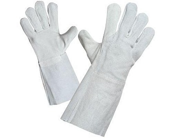 краги сварщика спилковые пятипалые "серые" 