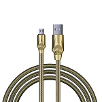 by кабель для зарядки золото micro usb, 1м, быстрая зарядка qc3.0, штекер металл, золотистый от магазина Барс