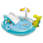 intex игровой центр "аллигатор с горкой", от 2-х лет, 201x170x84см, пвх, 57165np