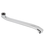 излив смесителя для ванны, плоский изогнутый, 30см, нерж. сталь