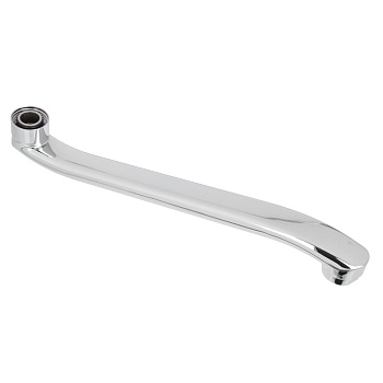 излив смесителя для ванны, плоский изогнутый, 30см, нерж. сталь