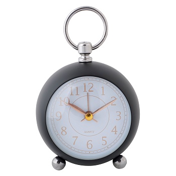 ladecor chrono будильник c подсветкой, 1xаа, 8x8x6,5 см, металл, черный