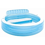 intex бассейн надувной swim centre 224x216x76см, 590л,с подголовн, диваном и подстаканниками,57190np