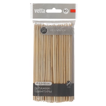 шпажки-шампуры тм vetta, 15см, d3мм, бамбук, 90шт от магазина Барс