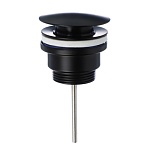 донный клапан для раковины с переливом, чёрный матовый