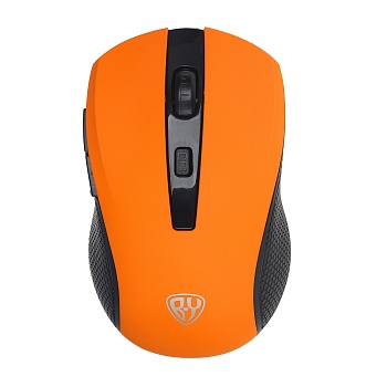 by компьютерная мышь беспроводная basic, 800/1200/1600 dpi, 2.4ghz, 2xaаa, soft touch, черн/оранж от магазина Барс