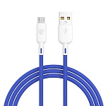 by кабель для зарядки bright microusb, 1м, быстрая зарядка 3а, qc, pd 20w, силикон, сине-серый от магазина Барс
