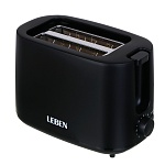 leben тостер, 650 вт, 2 слота, регулятор мощности/степени прожарки, пластик, металл, чёрный интернет-магазин «Барс»