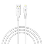 кабель для зарядки usb(a)-ip by twist, 12вт, 1 м, 2.4a, гибкий силикон, белый от магазина Барс