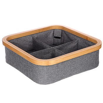 vetta корзина для хранения складная bamboo eco, 4 отдела, 30x30x9 см, бамбук, полиэстер от магазина Барс