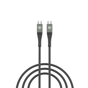 by кабель для зарядки shark type-c-type-c, 1м, 5а, быстрая зарядка pd 65w, черный от магазина Барс