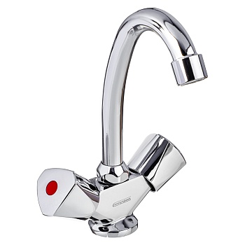 союзкран смеситель для кухни, поворотный излив 20см, керам. кран-буксы 1/2, хром, цинк, sk01-t207