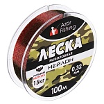 azor fishing леска камуфляж, нейлон, 100м, 0,32мм, 15,0кг